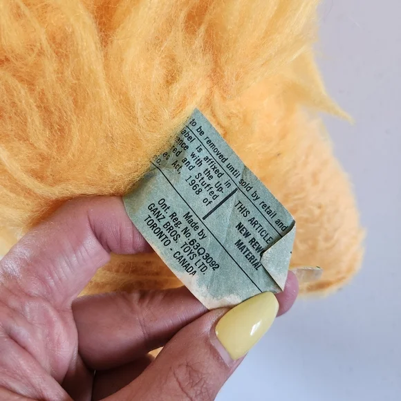 Vintage 70s 80s YELLOW BIG BIRD Stuffed Plush Animal Toy Pet Ganz Bros Rubber - Picture 7 of 8